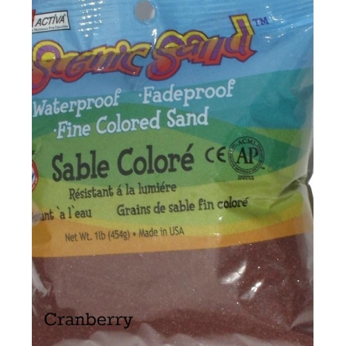 Scenic Sand™ Craft Colored Sand, Cranberry, 1 lb (454 g) Bag